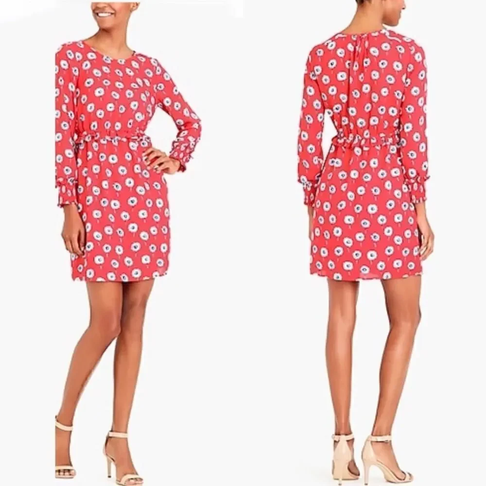 J. Crew | Printed Long Sleeve Fitted Dress